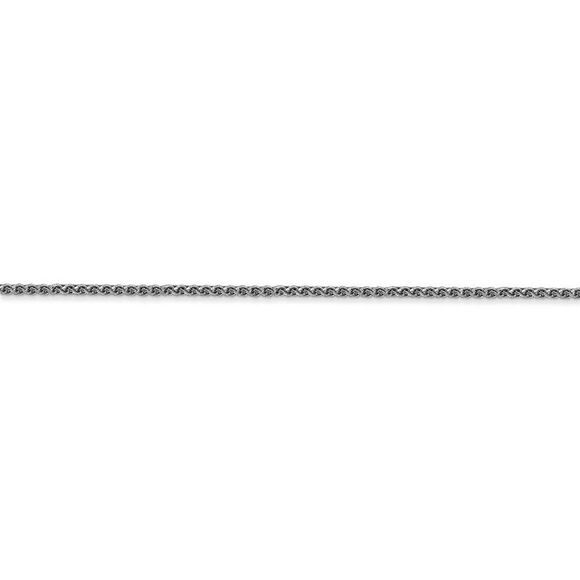 1.2mm, 14k White Gold, Diamond Cut Solid Spiga Chain Anklet, 10 Inch - Picture 2 of 7